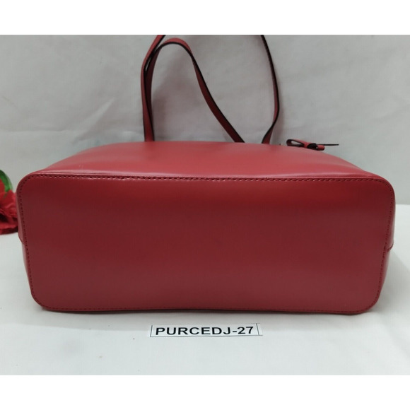 Kate Spade New York Red Leather Double Handles Zipper Closure Tote Shoulder Bag - Picture 5 of 12